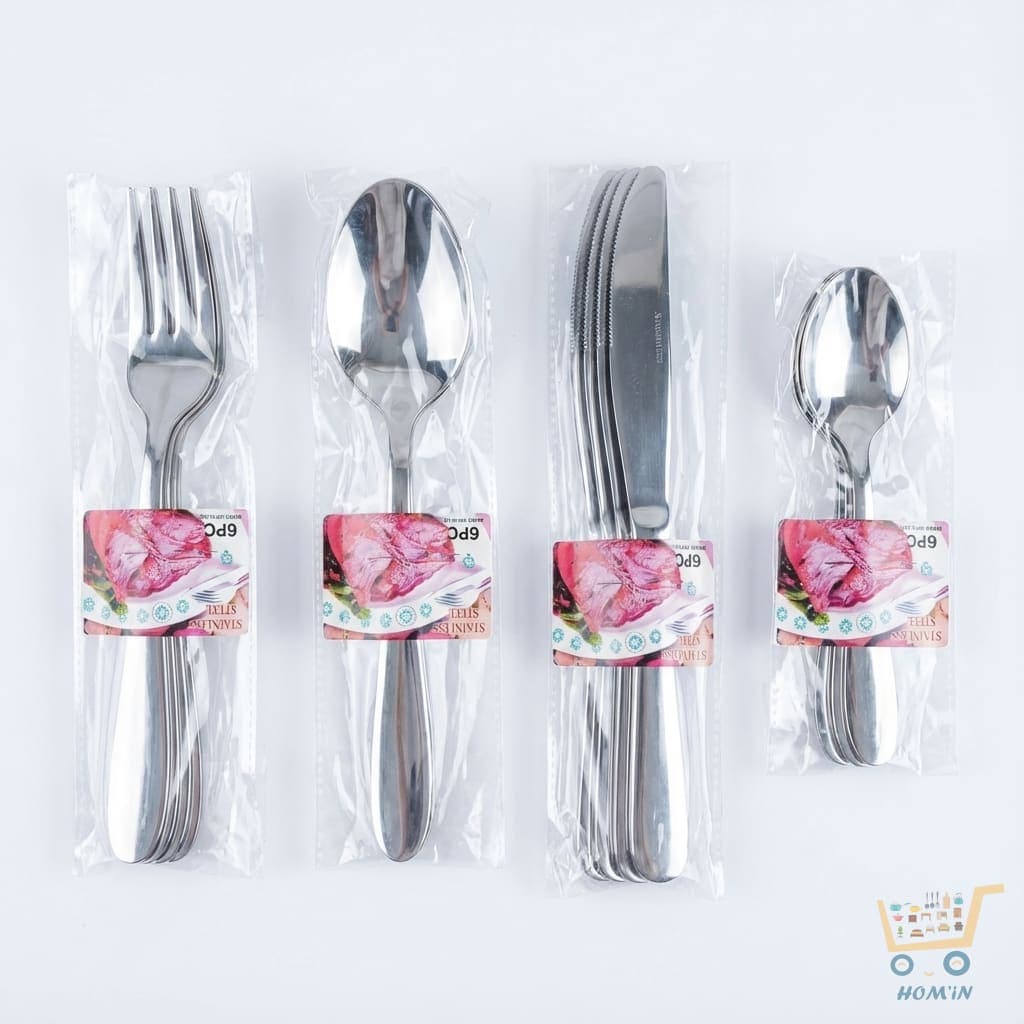 Ensemble couverts 24 Pièces en Acier Inoxydable