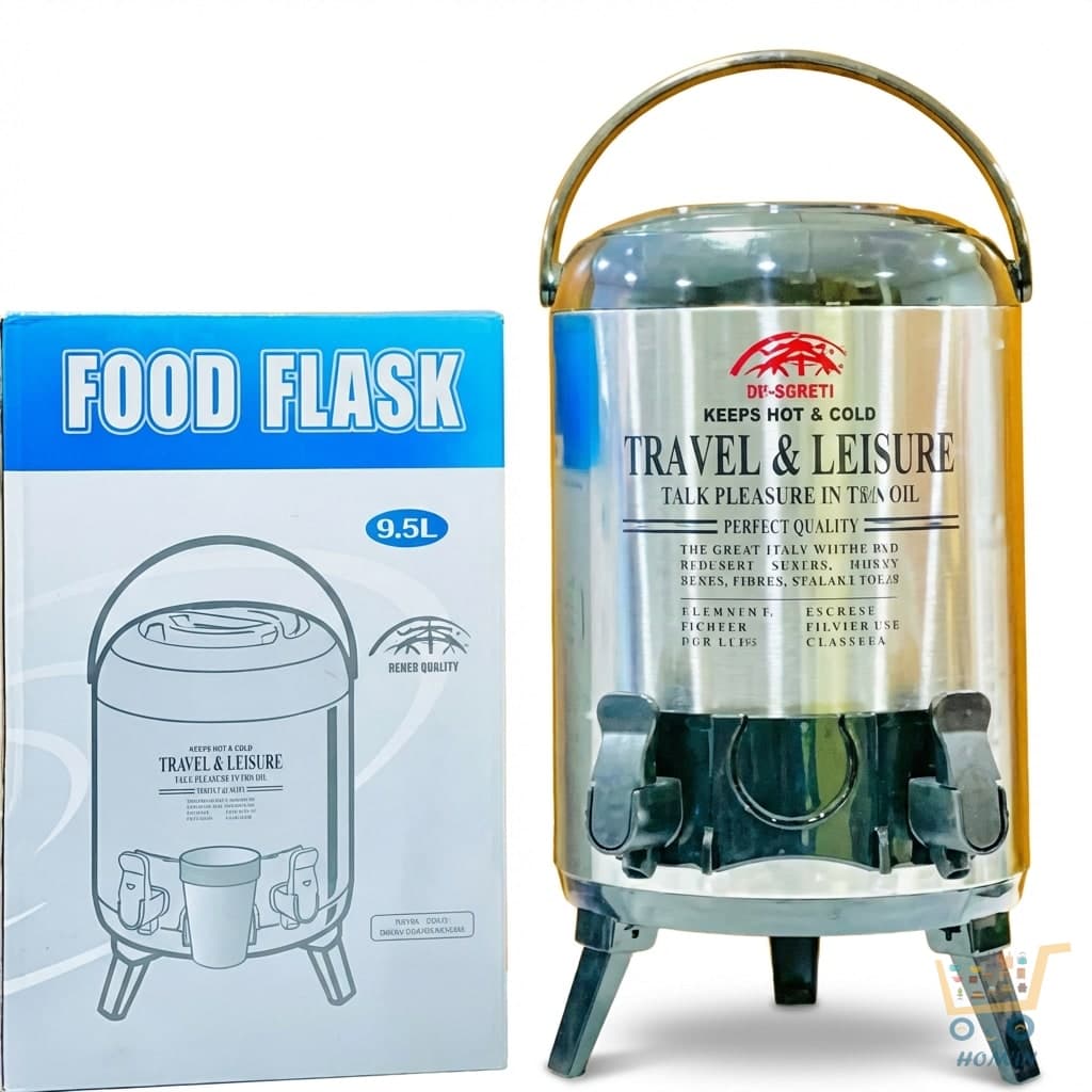 Distributeur de Boissons Isotherme Inox 9.5L - Thermos Grande Capacité Chaud & Froid