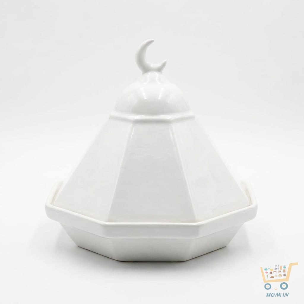 Présentoir à Dattes Forme Tajine Octogonale avec Croissant de Lune