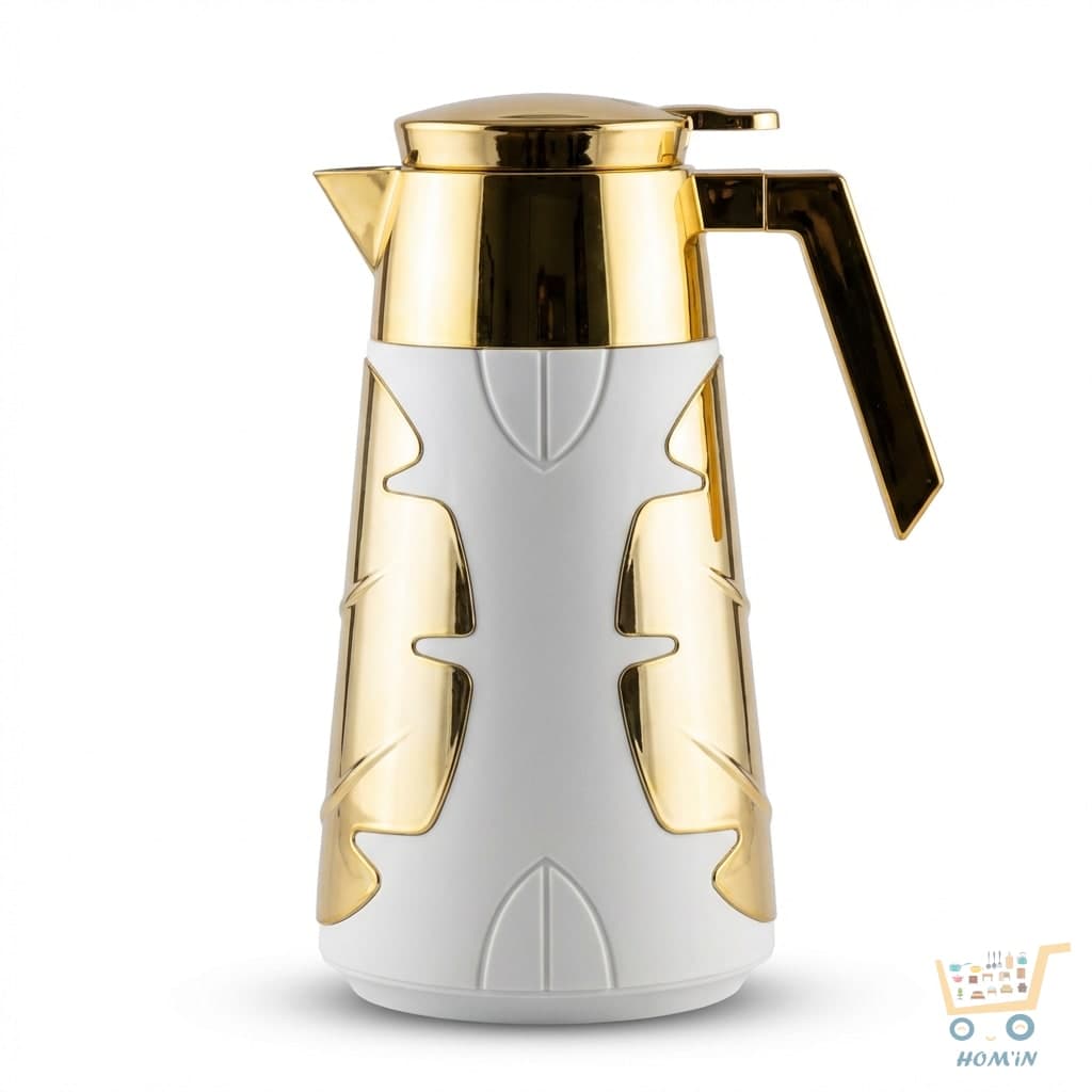 Carafe Isotherme Design Blanc Mat et Or Brillant - 1L